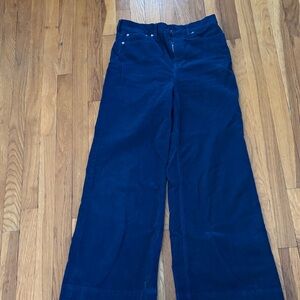 J. Crew Dark Blue Flare corduroy pants. High waisted.